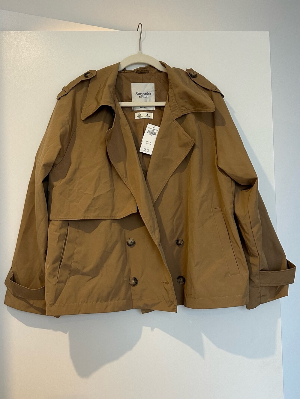 Abercrombie & Fitch Camel Relaxed Trench Jacket